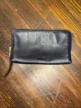 ALL SAINTS Leather Zip Belt Wallet - Black